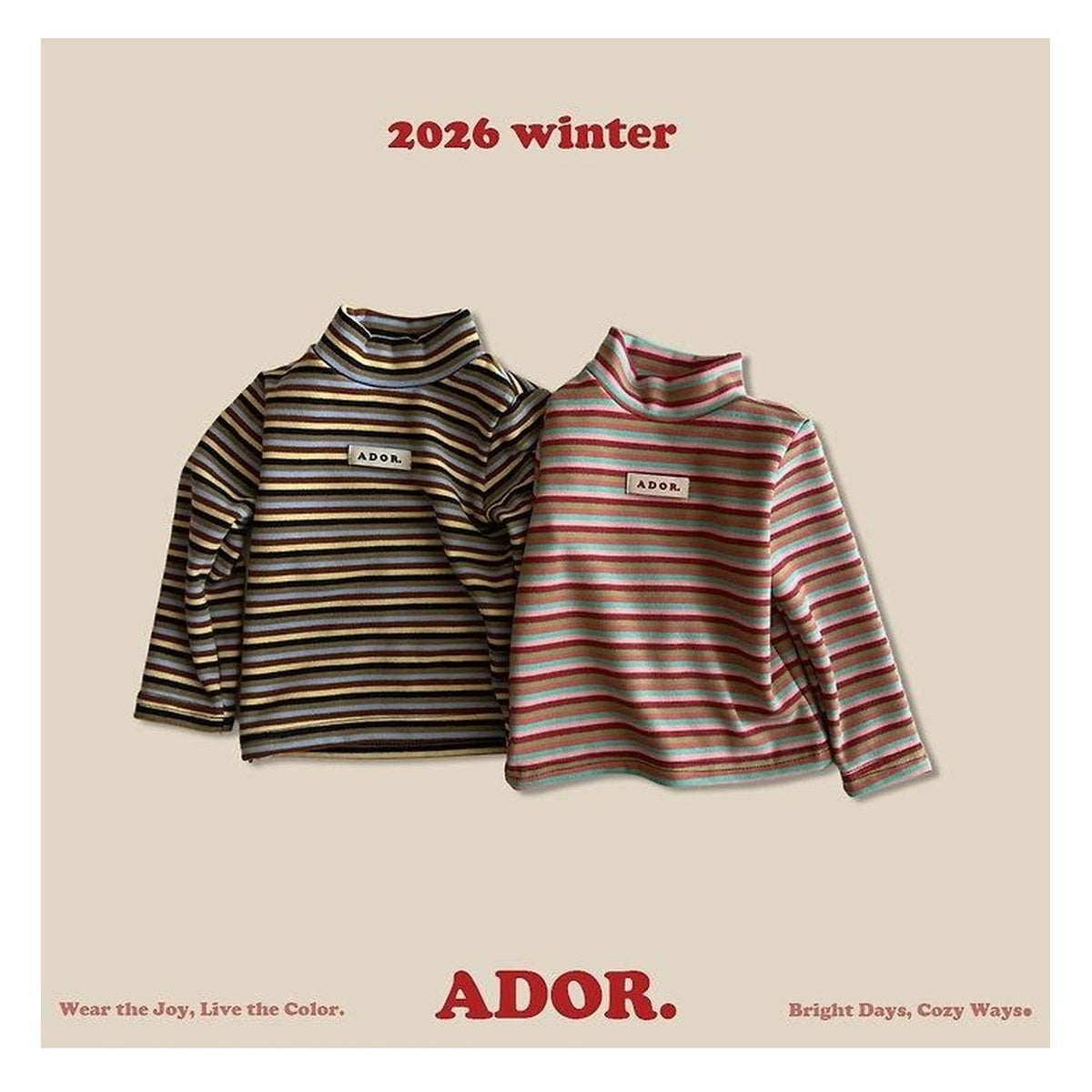 ADOR. ボーダーハーフタートルネック