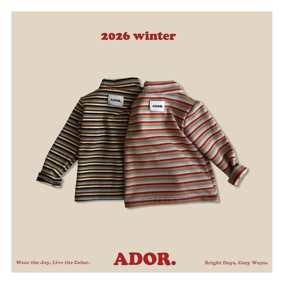ADOR. ボーダーハーフタートルネック