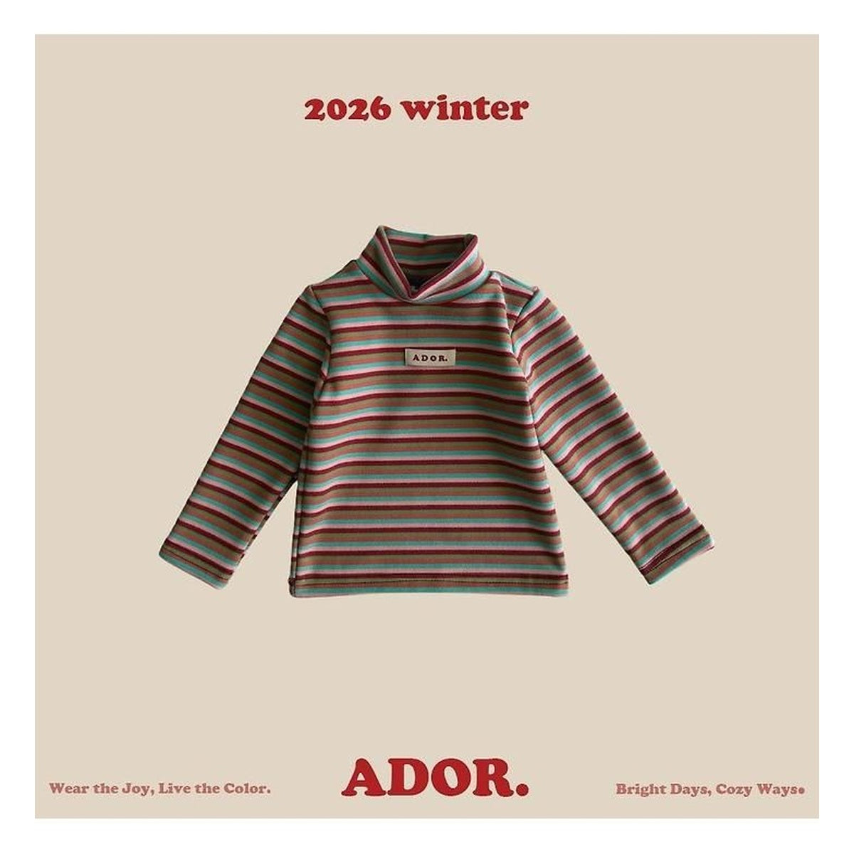 ADOR. ボーダーハーフタートルネック