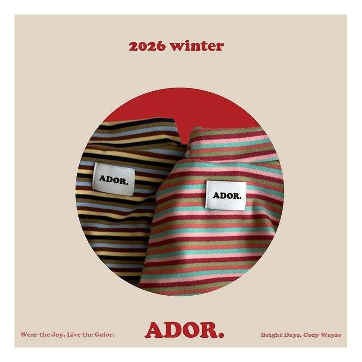 ADOR. ボーダーハーフタートルネック