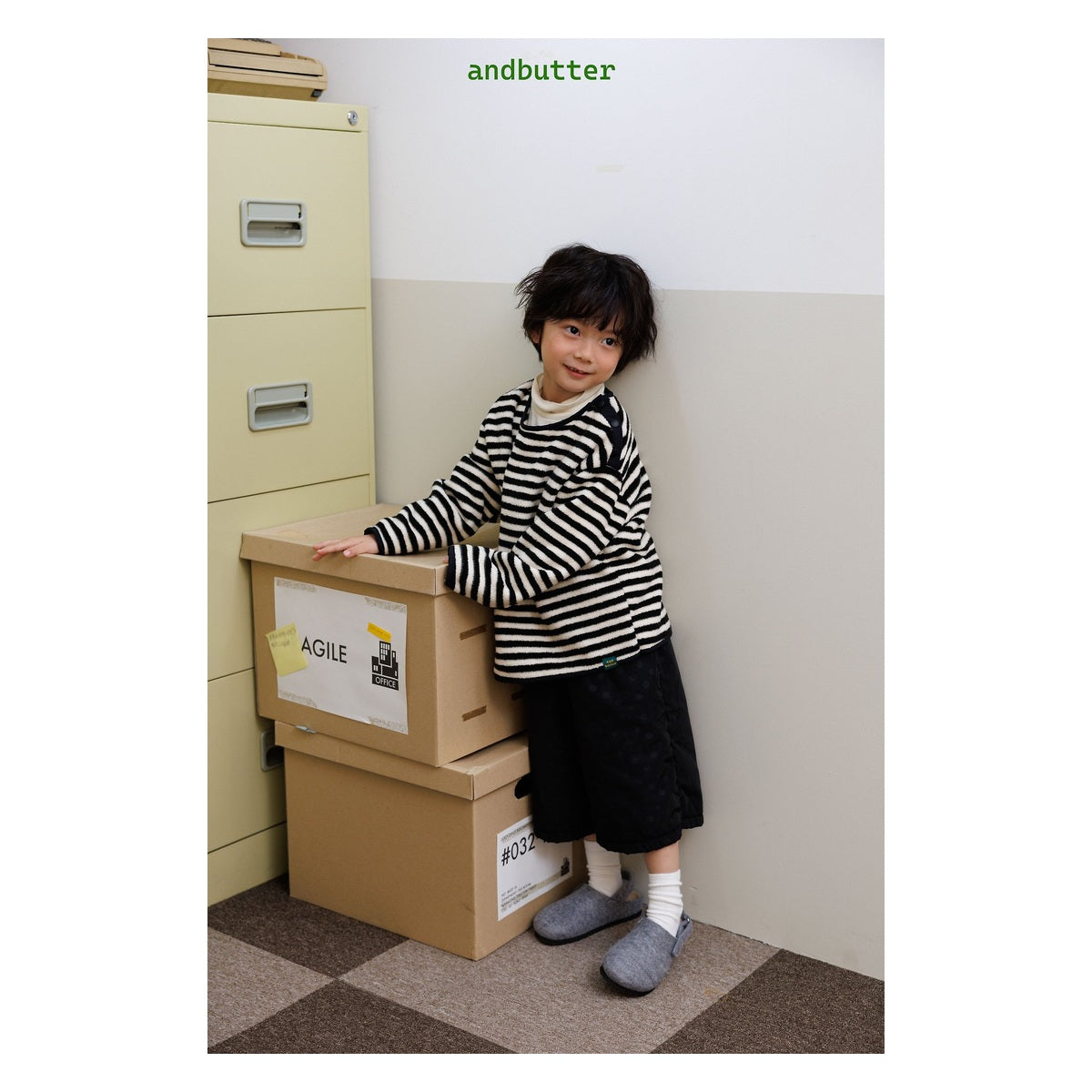 and butter ドット柄パディングパンツ