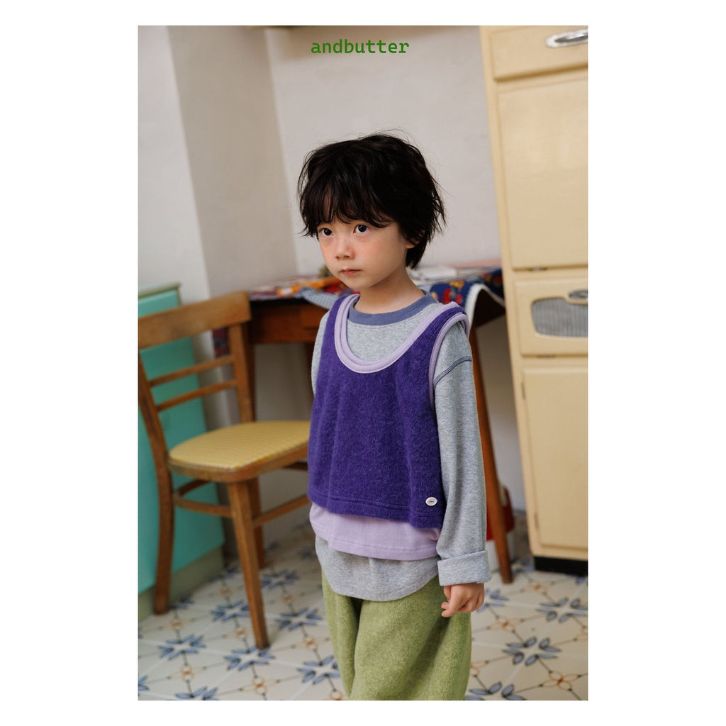 and butter カラーブロックベスト