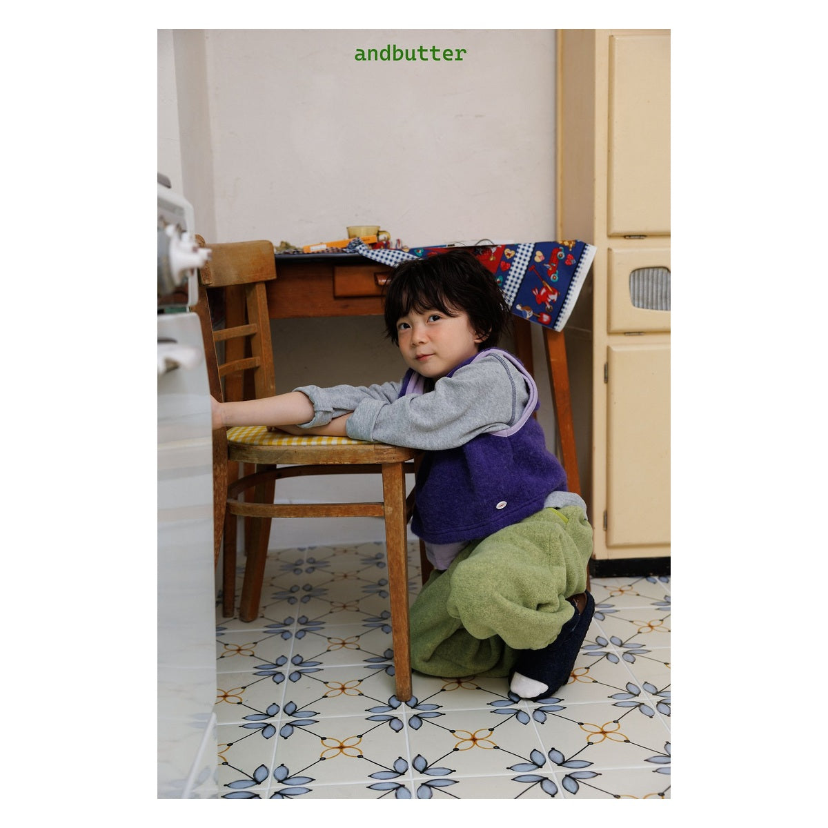 and butter カラーブロックベスト