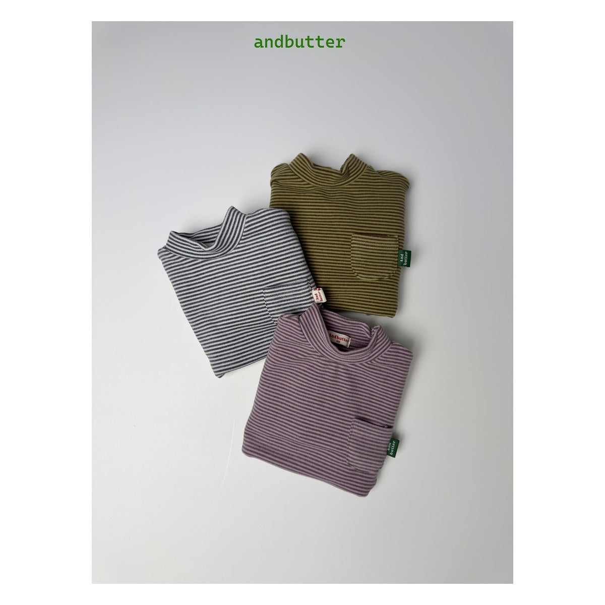 and butter ミニポケットモックネック