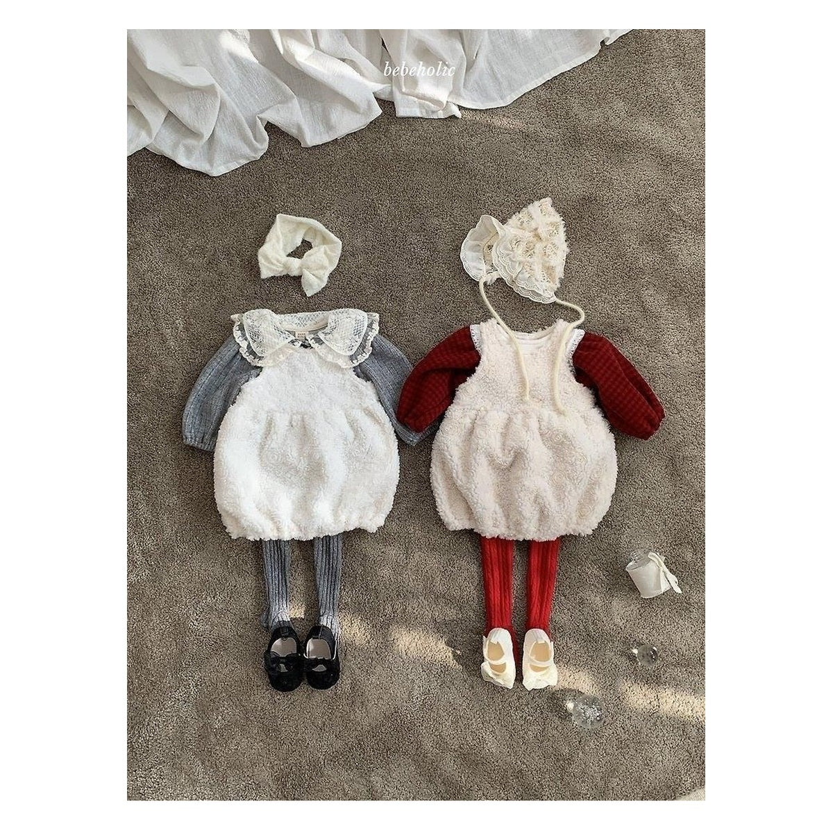 bebeholic バルーンローズワンピース