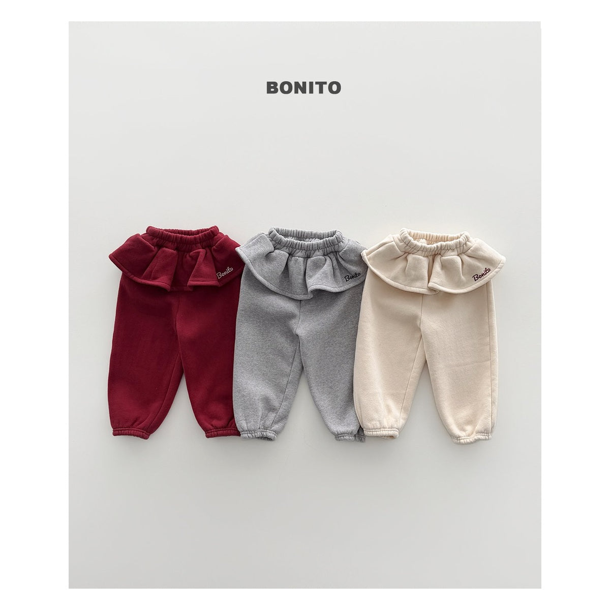 Bonito フリル刺繍ジョガーパンツ