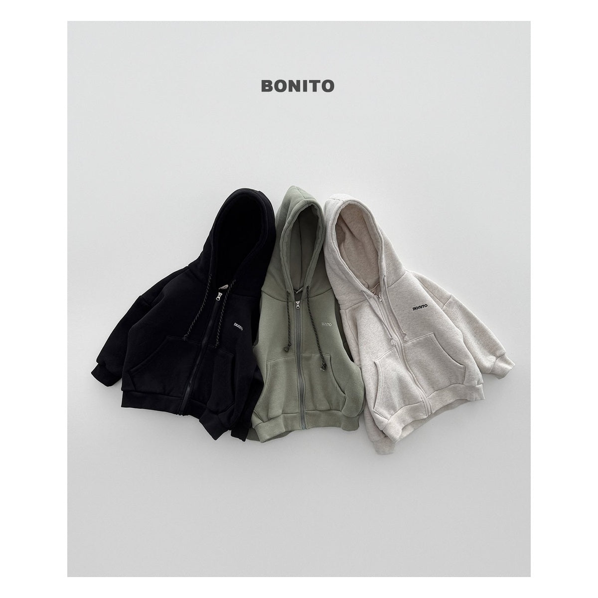 Bonito フード付きジップアップパーカー