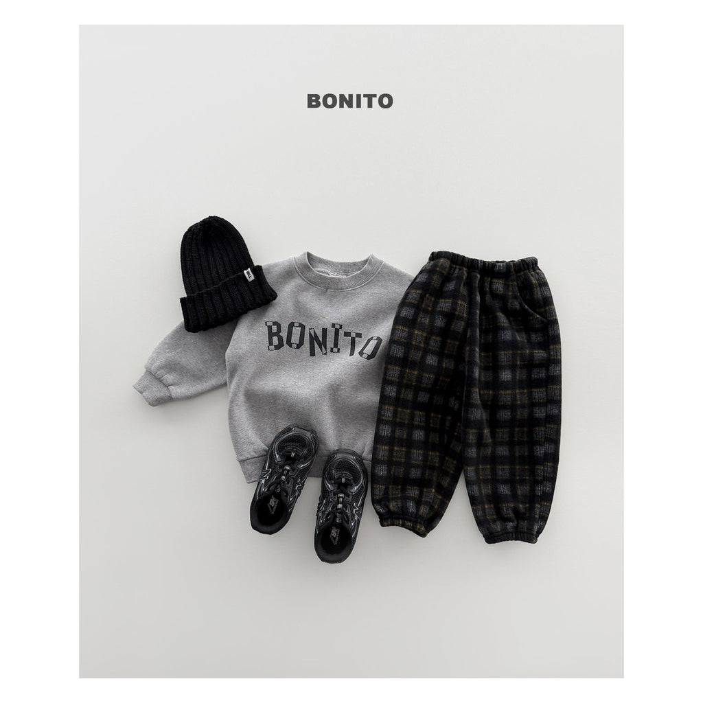 Bonito チェック柄フリースジョガーパンツ