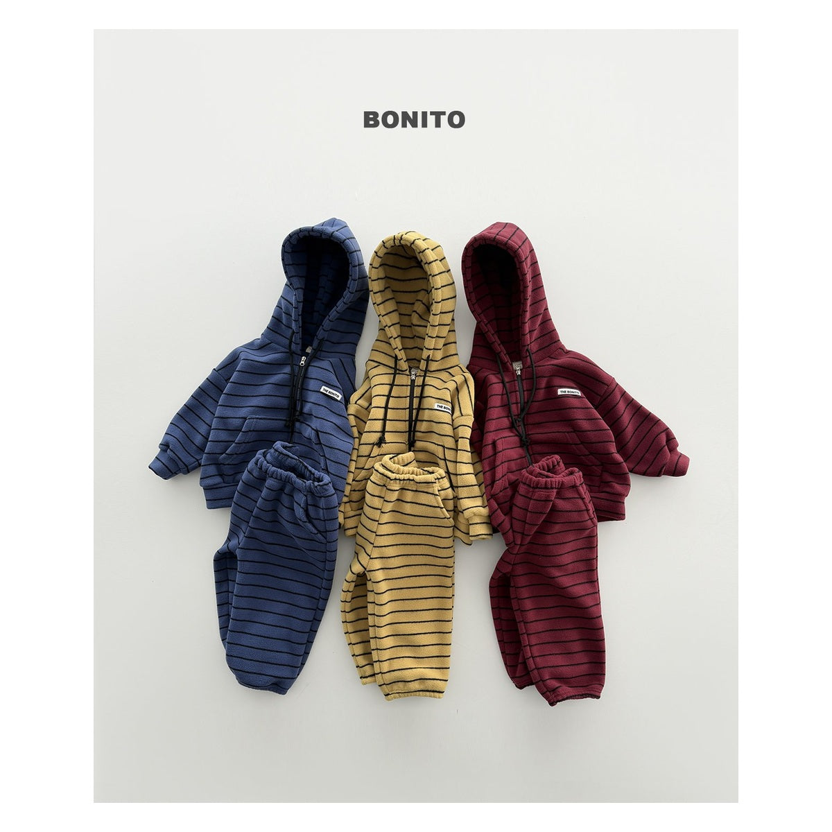 Bonito ストレッチフードジップアップセットアップ