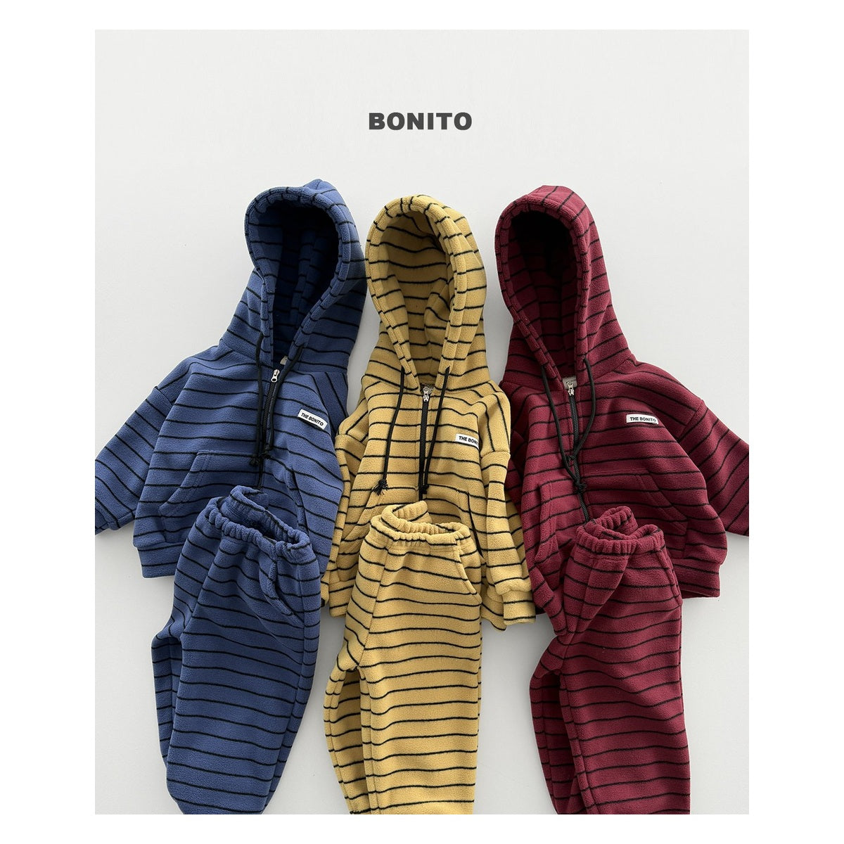 Bonito ストレッチフードジップアップセットアップ