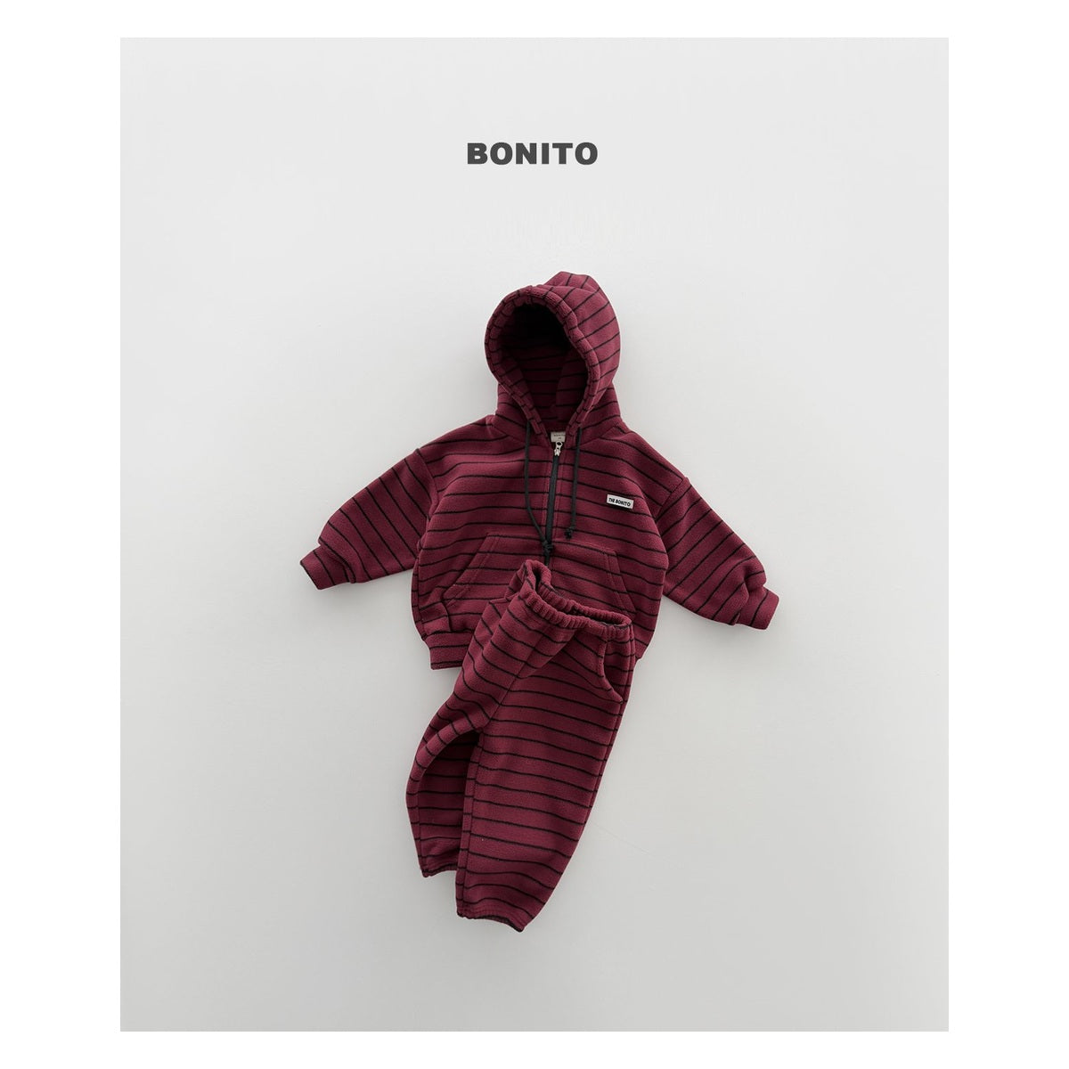 Bonito ストレッチフードジップアップセットアップ