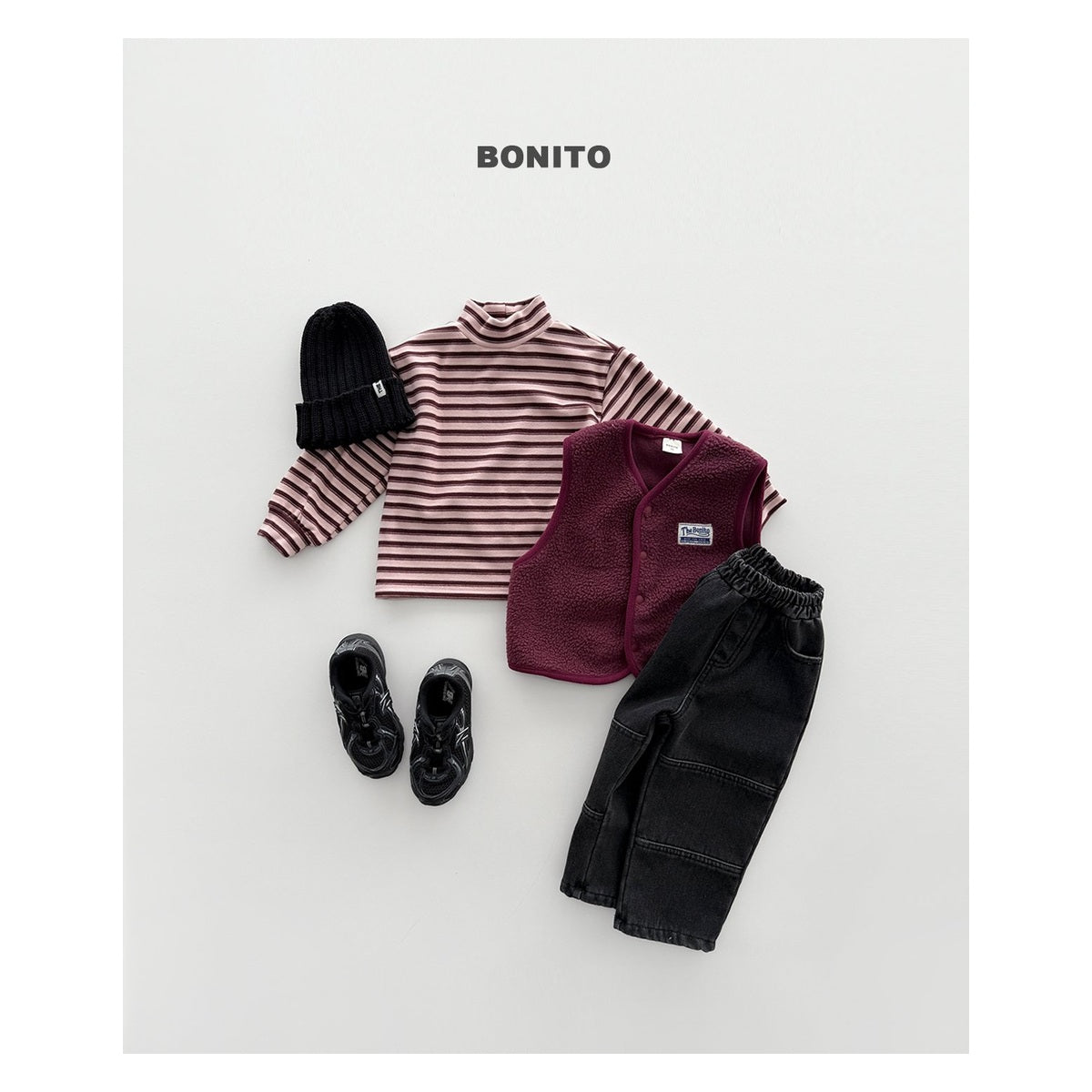Bonito レトロルージュストゥールネックニット