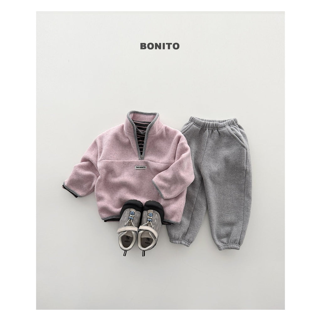Bonito 綿菓子配色ハーフジップトップス