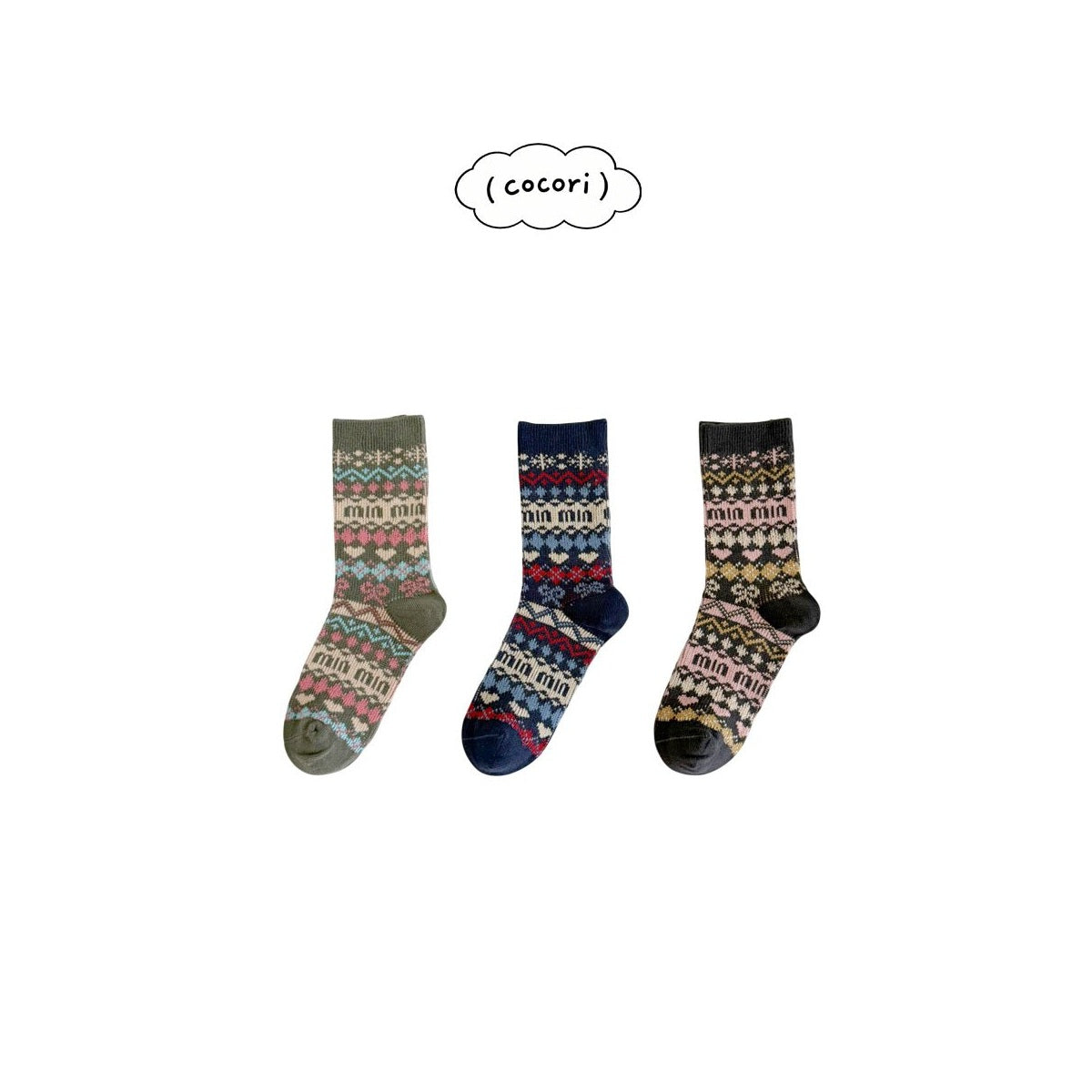 cocori ノルディック柄ソックス