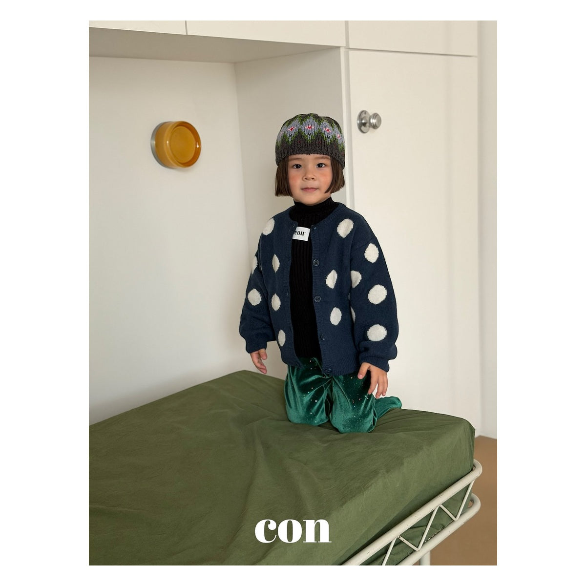 CON 雪だるまカーディガン FREE 66-77cm