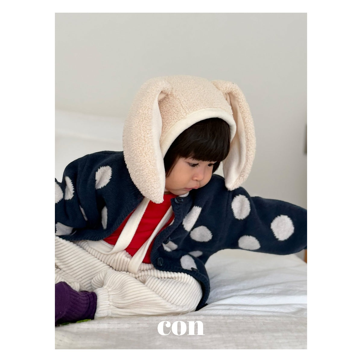 CON 雪だるまカーディガン FREE 66-77cm
