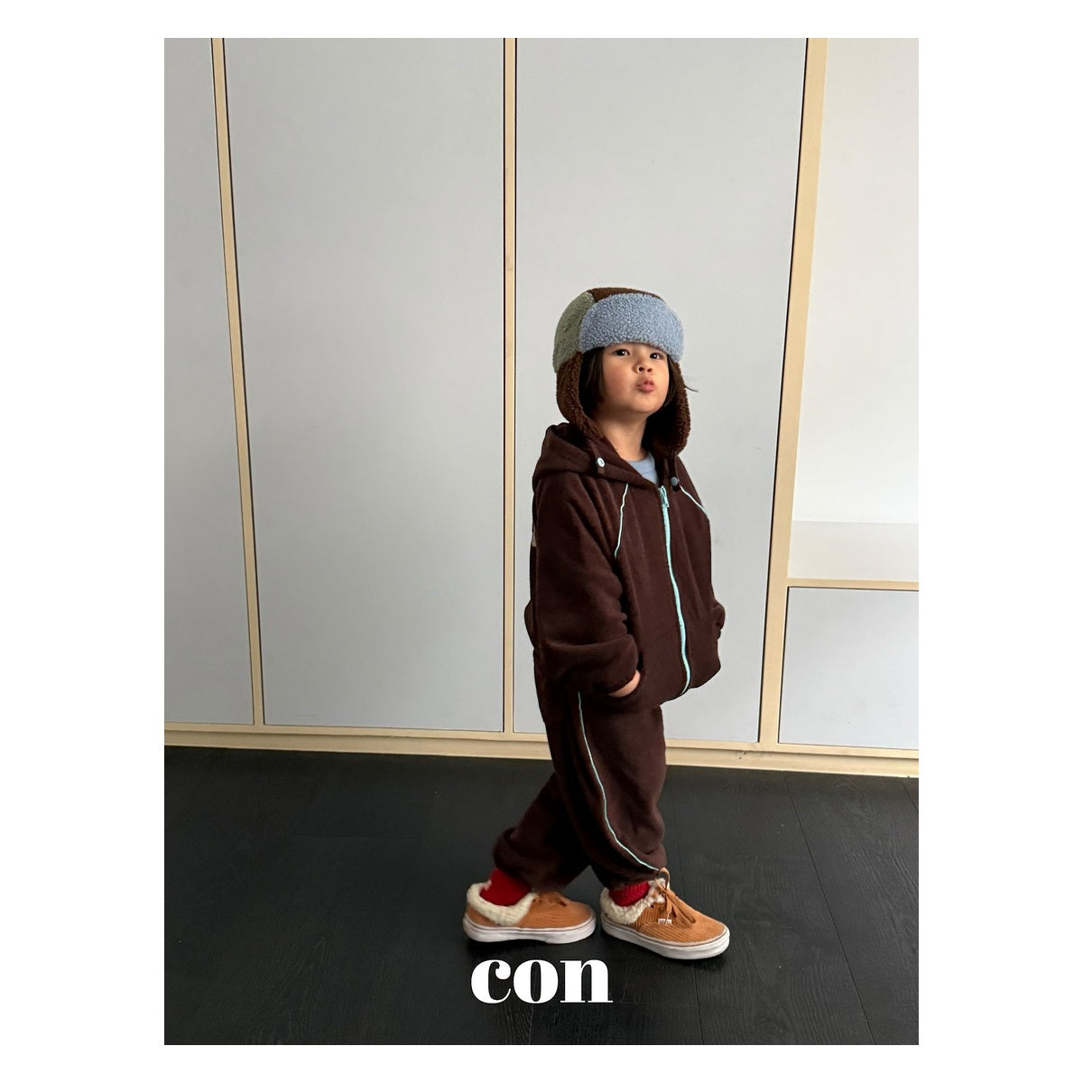CON ドローイングフードジップアップ FREE 66-77cm