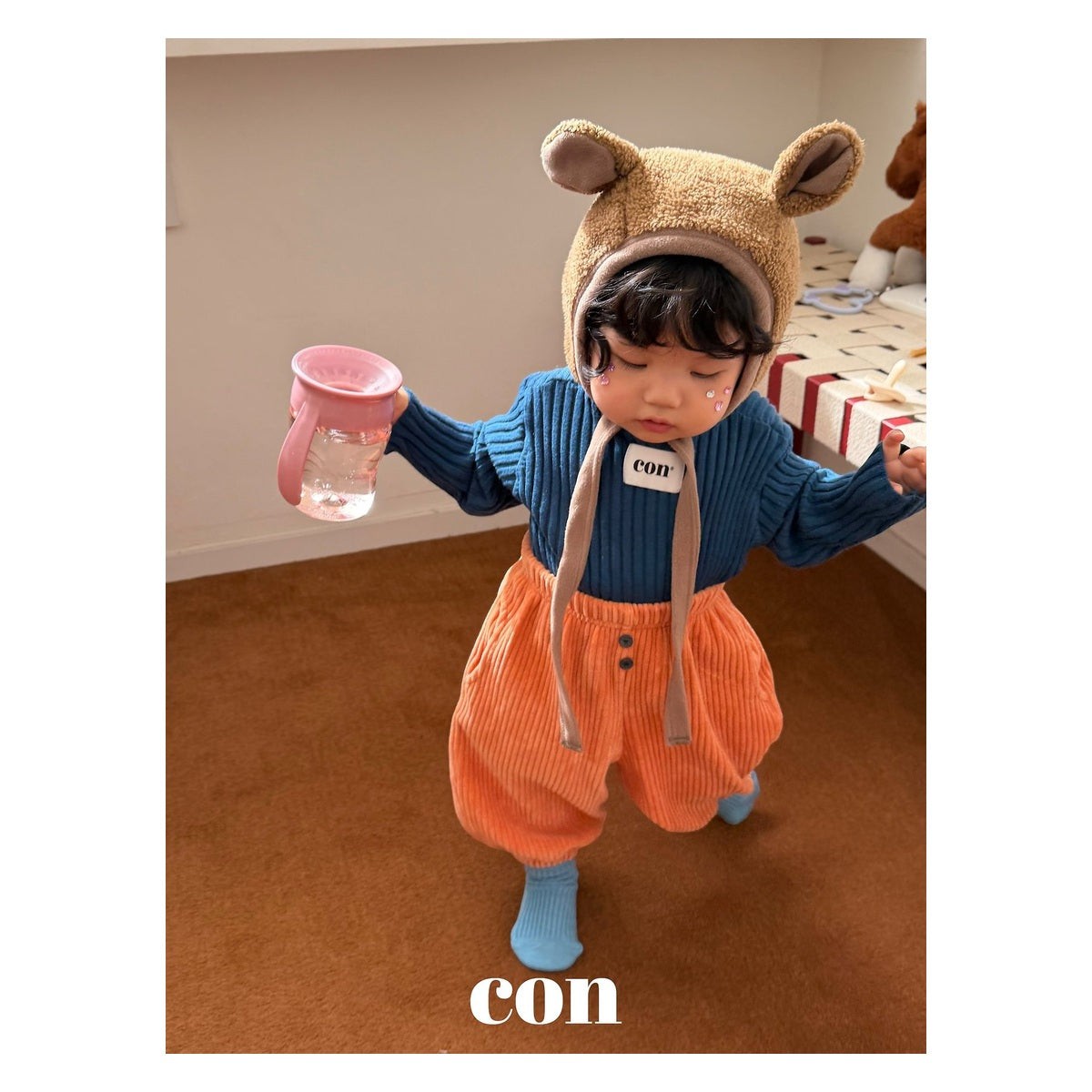 CON ボーダーボアリブニット FREE 66-77cm