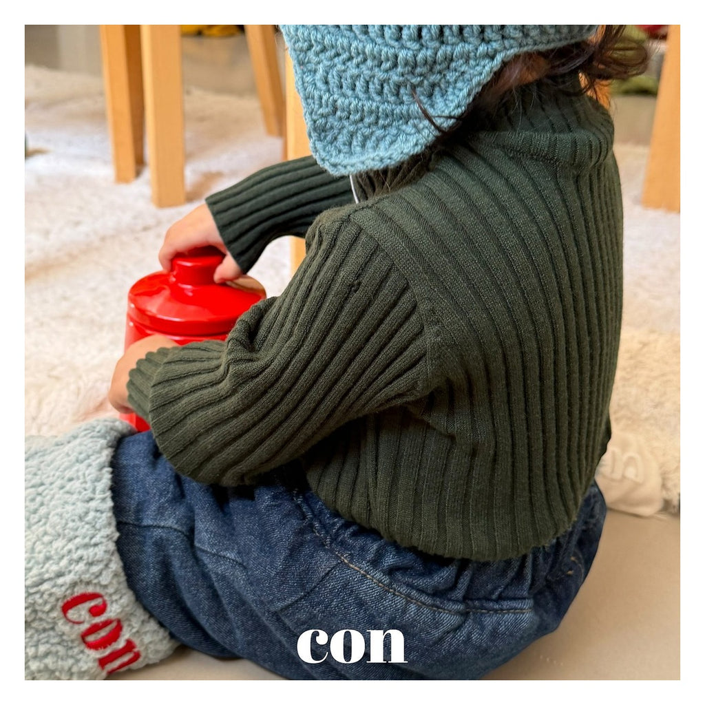 CON ボーダーボアリブニット FREE 66-77cm