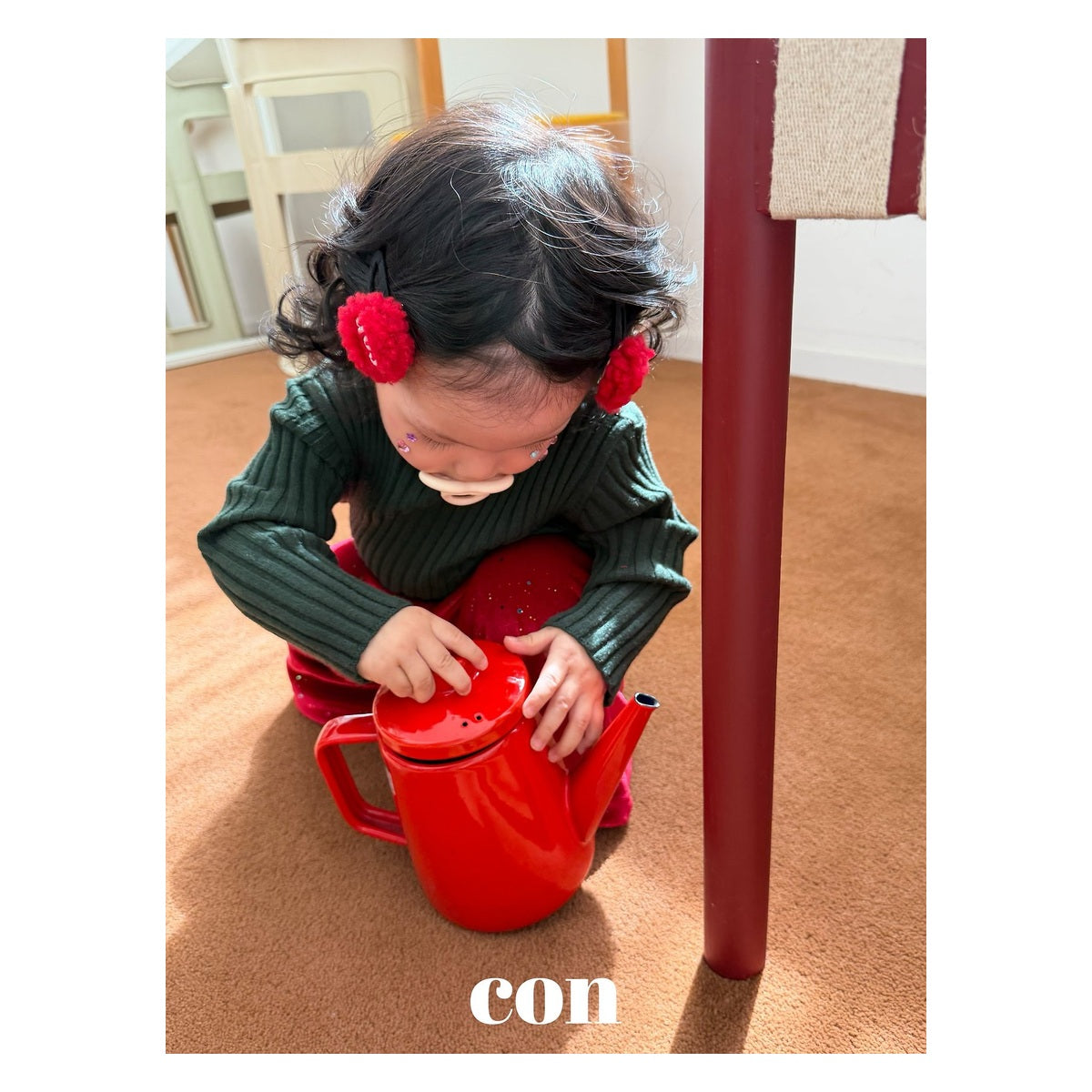 CON ボーダーボアリブニット FREE 66-77cm