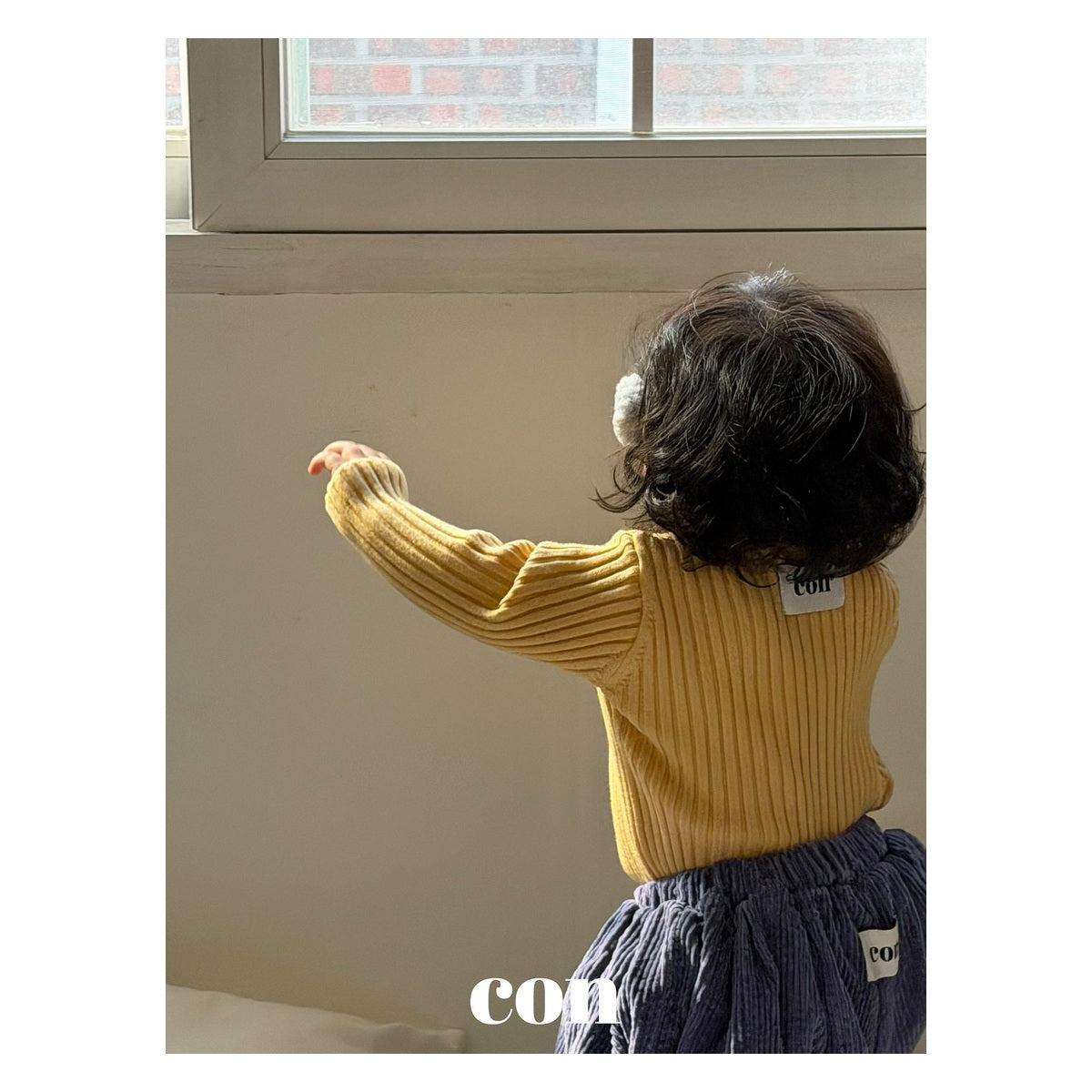 CON ボーダーボアリブニット FREE 66-77cm