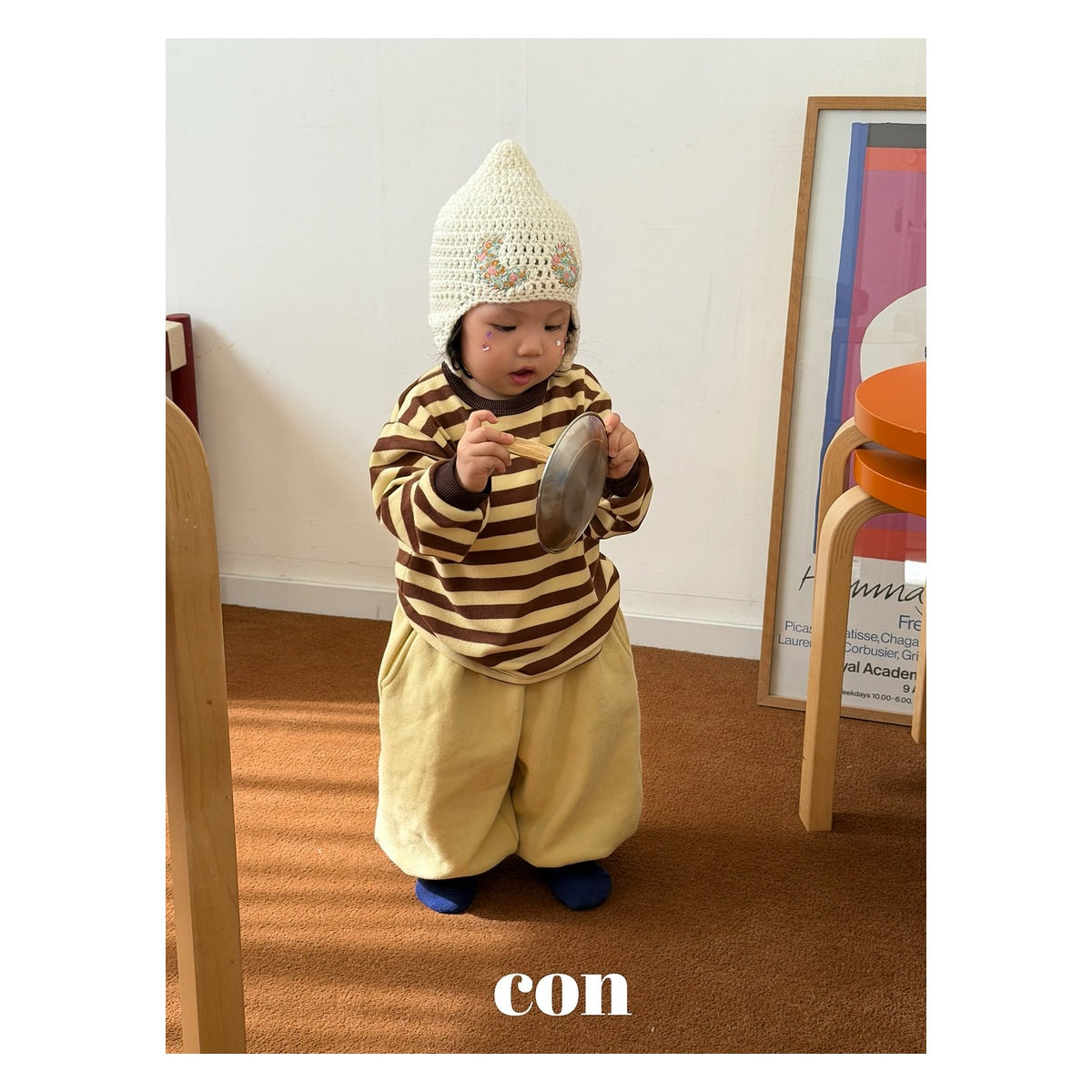 CON プリンストライプボクシーティー FREE 66-77cm