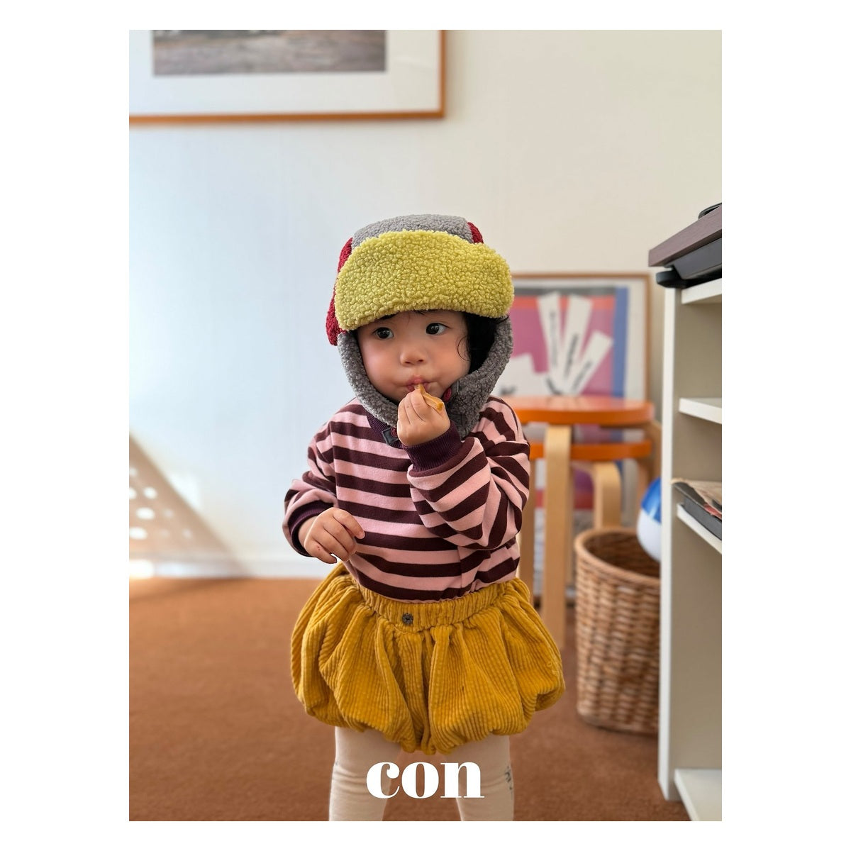 CON プリンストライプボクシーティー FREE 66-77cm