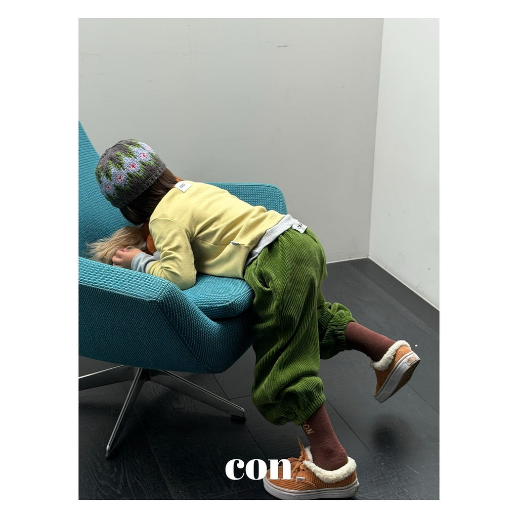 CON ゴム付きコーデュロイジョガーパンツ FREE 66-77cm