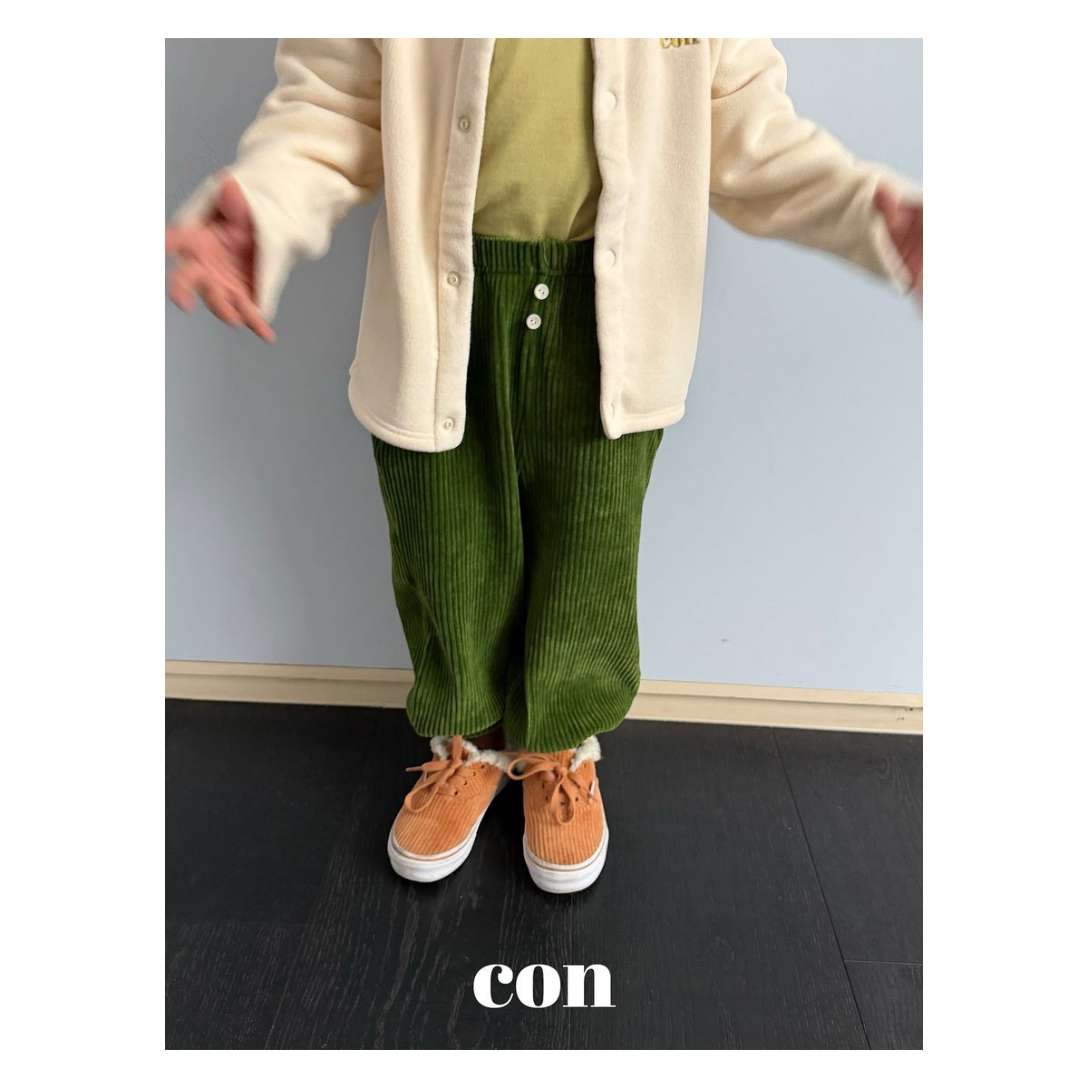 CON ゴム付きコーデュロイジョガーパンツ FREE 66-77cm