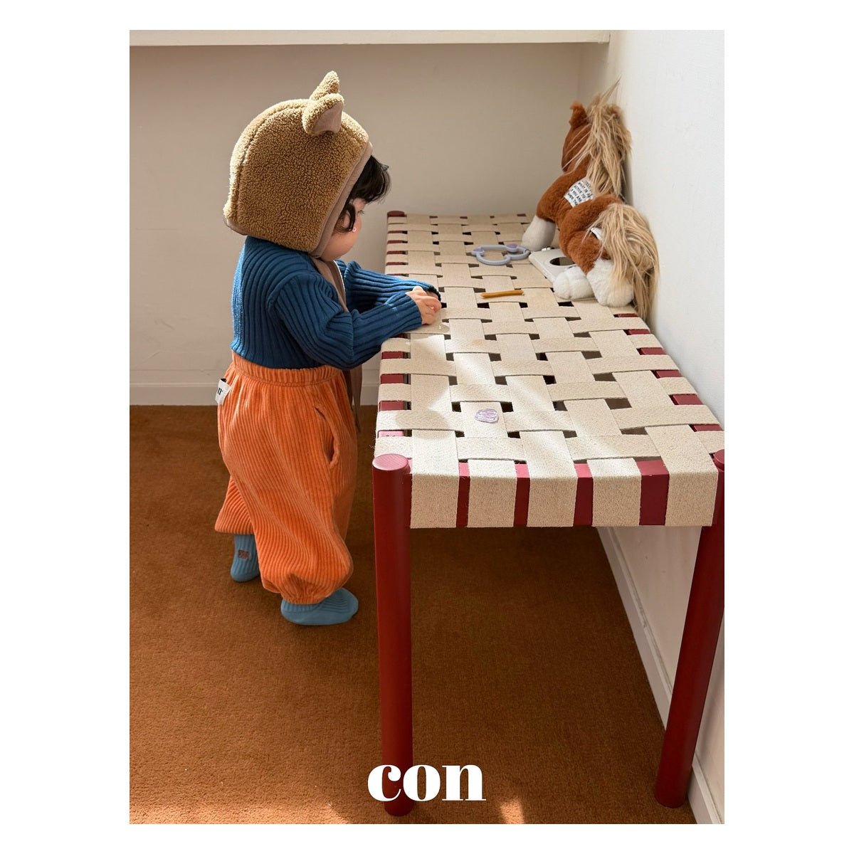 CON ゴム付きコーデュロイジョガーパンツ FREE 66-77cm
