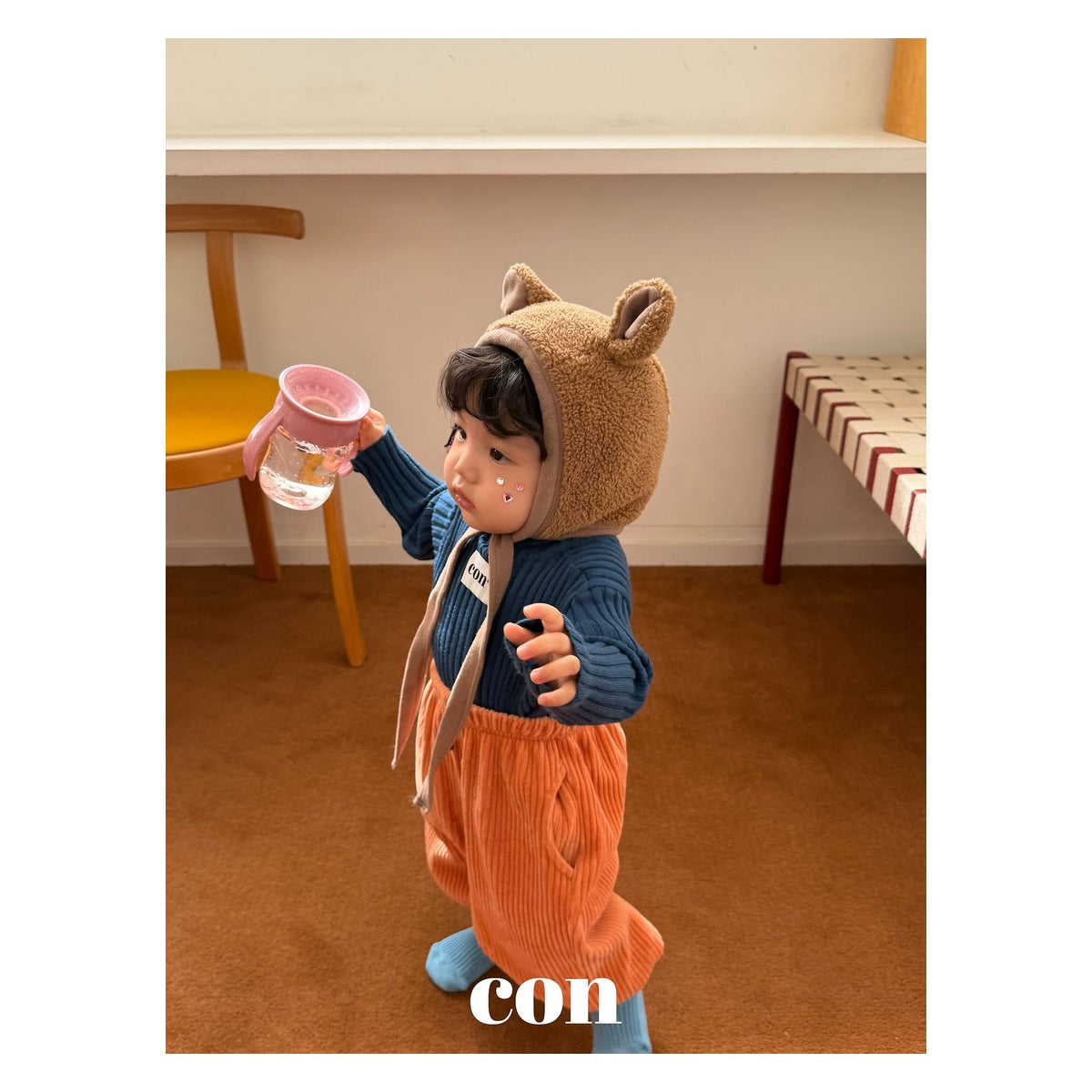 CON ゴム付きコーデュロイジョガーパンツ FREE 66-77cm