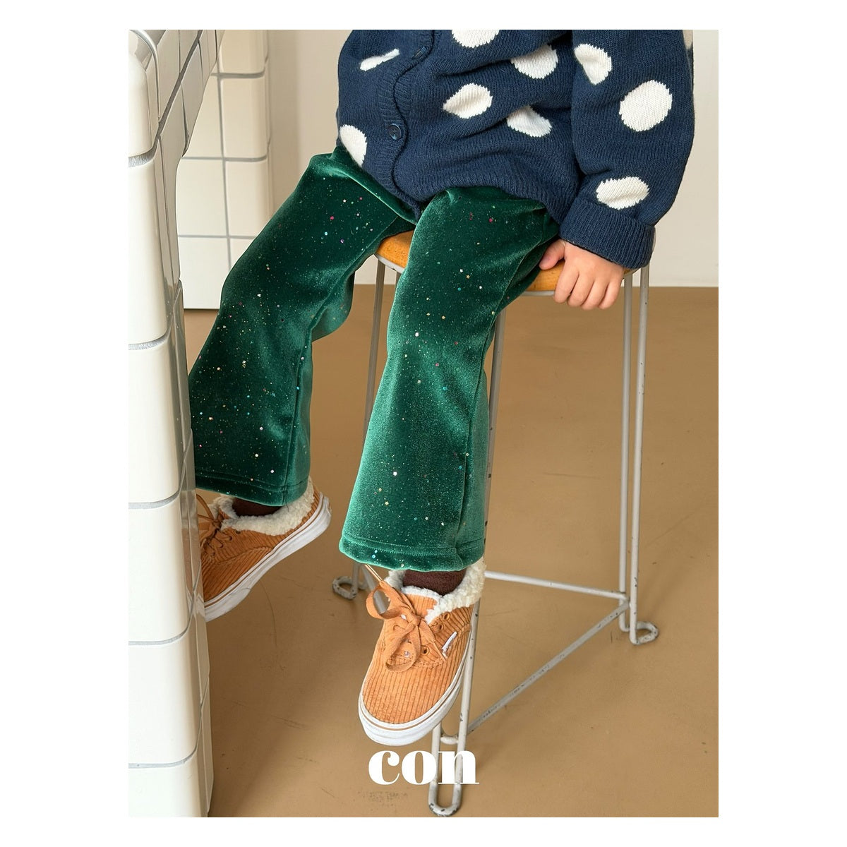 CON オーロラ起毛パンツ FREE 66-77cm