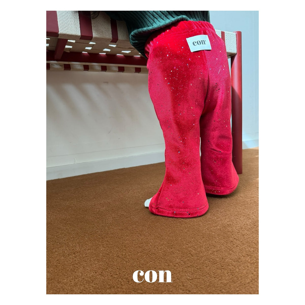CON オーロラ起毛パンツ FREE 66-77cm
