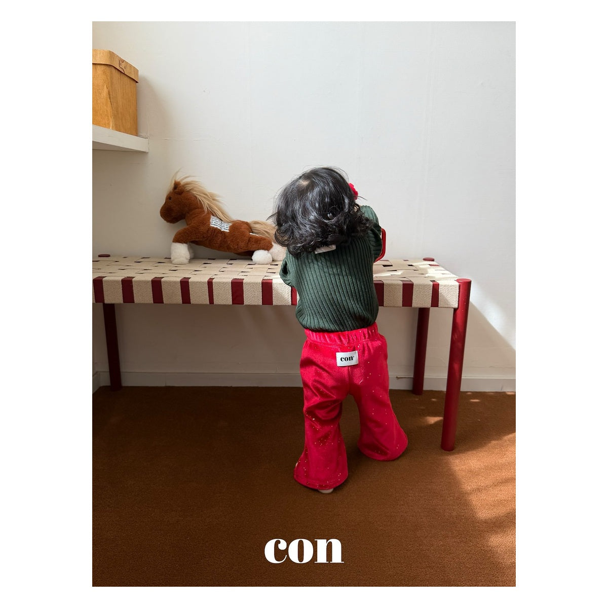 CON オーロラ起毛パンツ FREE 66-77cm