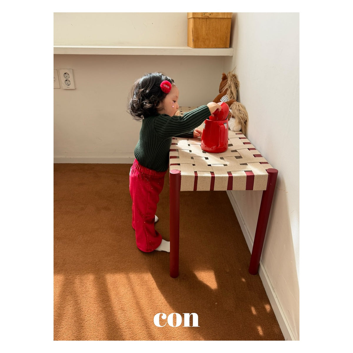 CON オーロラ起毛パンツ FREE 66-77cm