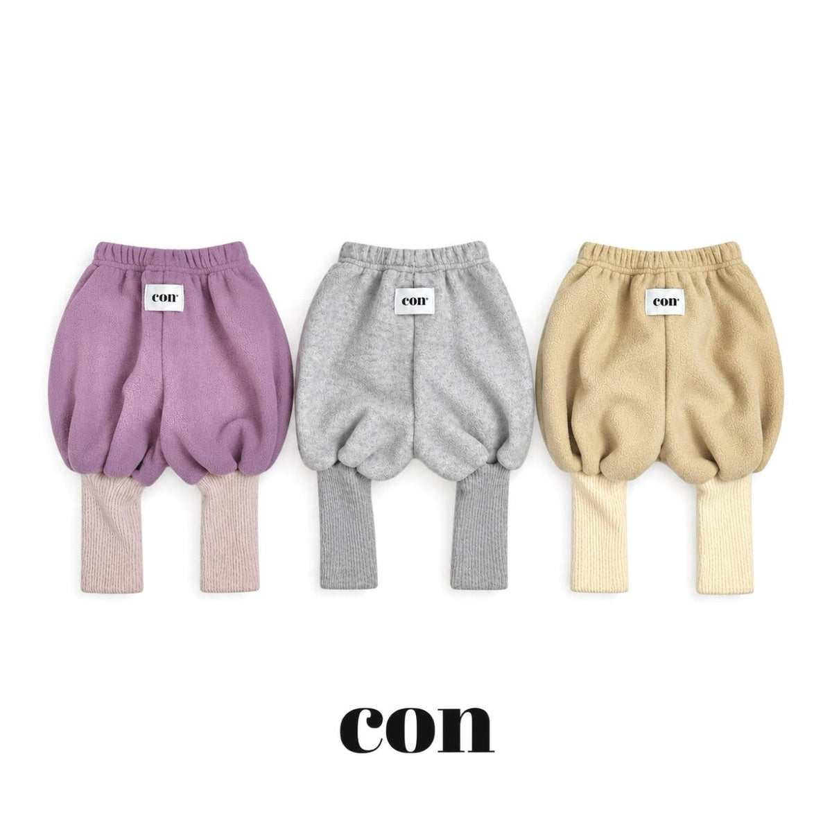 CON ボンボンリブパンツ FREE 66-77cm
