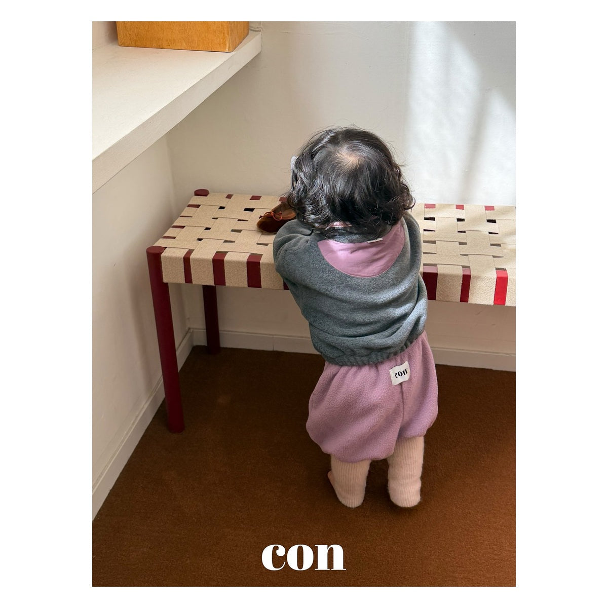 CON ボンボンリブパンツ FREE 66-77cm