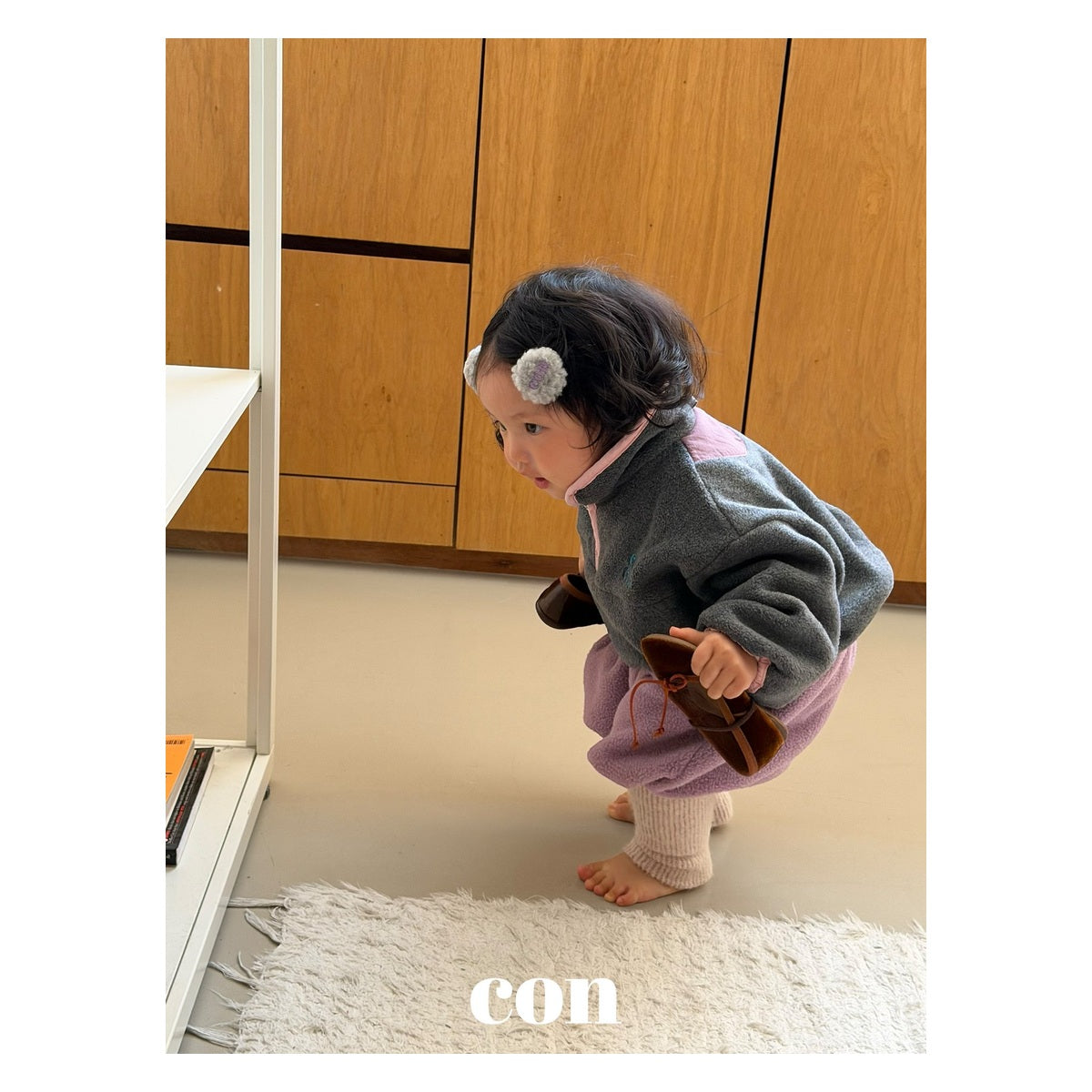 CON ボンボンリブパンツ FREE 66-77cm