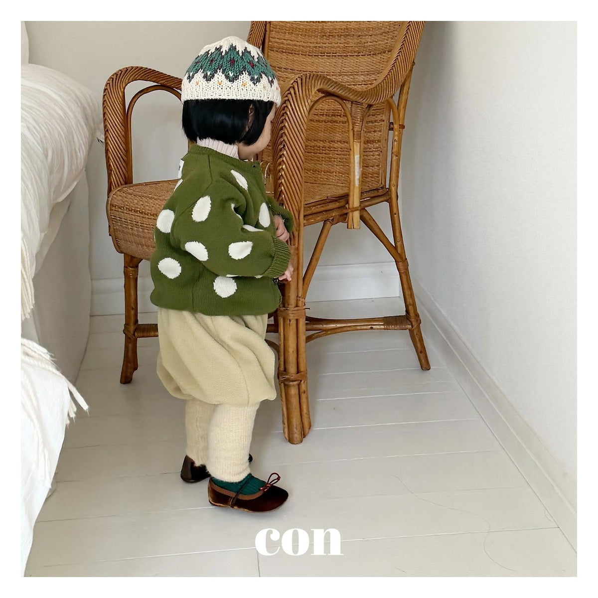 CON ボンボンリブパンツ FREE 66-77cm