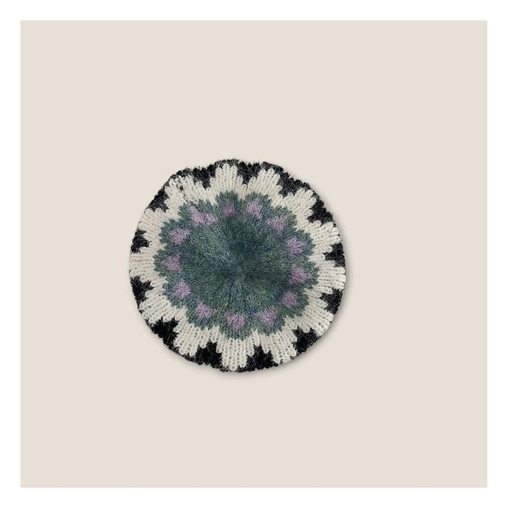 DUDIE ジャカードニットベレー帽 FREE(50-54cm)