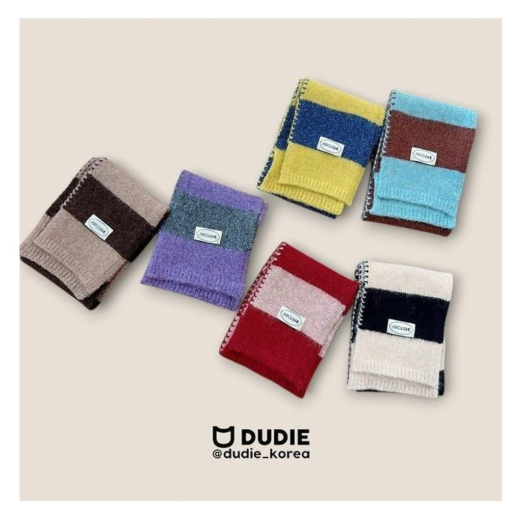 DUDIE カラーストライプマフラー FREE