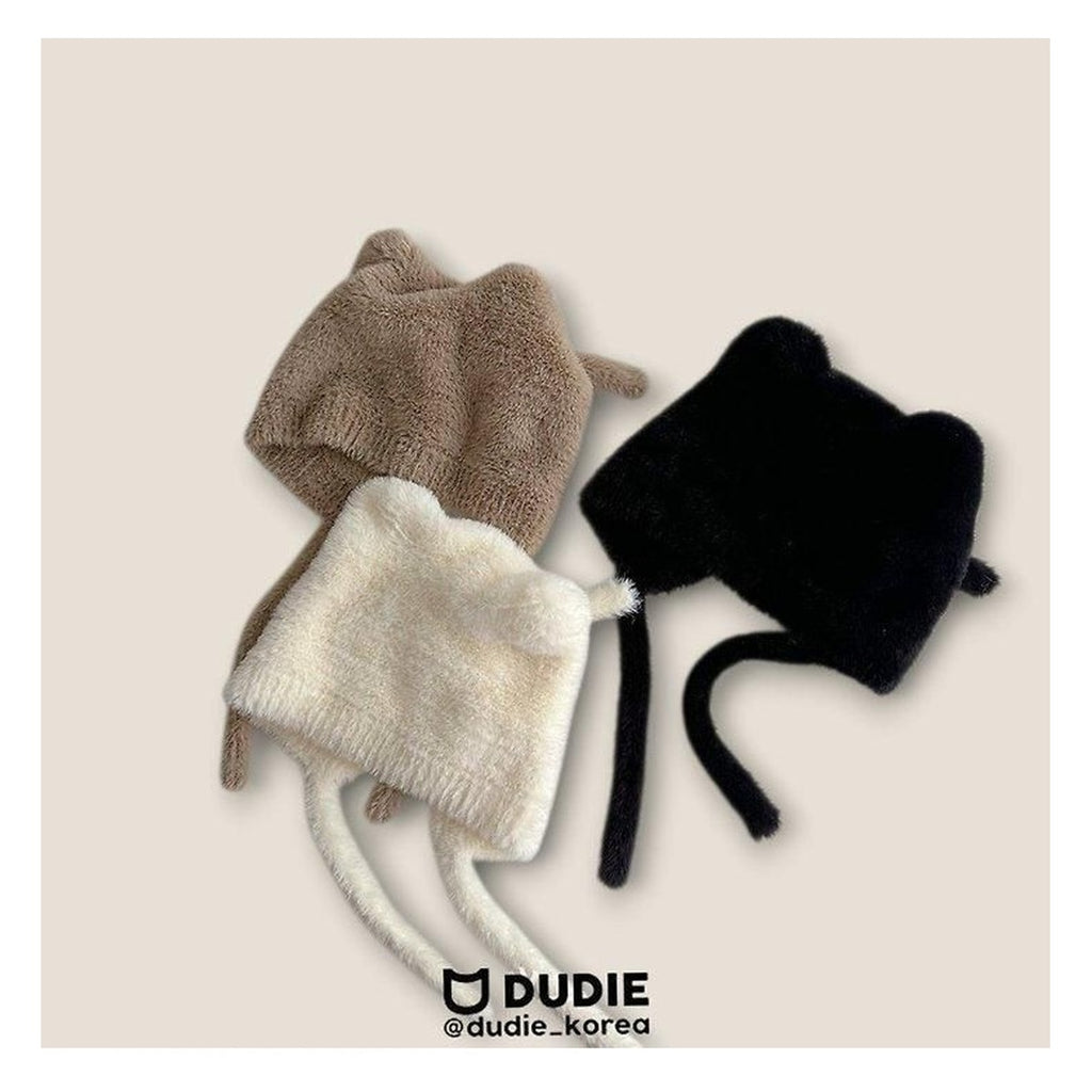 DUDIE しっぽ付きニット帽子 FREE(46-50cm)