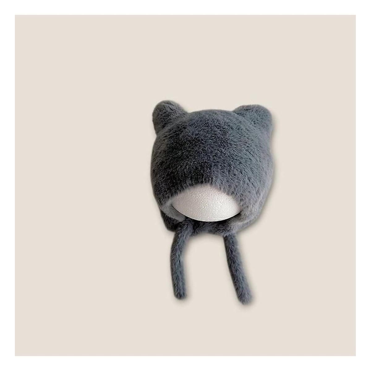 DUDIE しっぽ付きニット帽子 FREE(46-50cm)