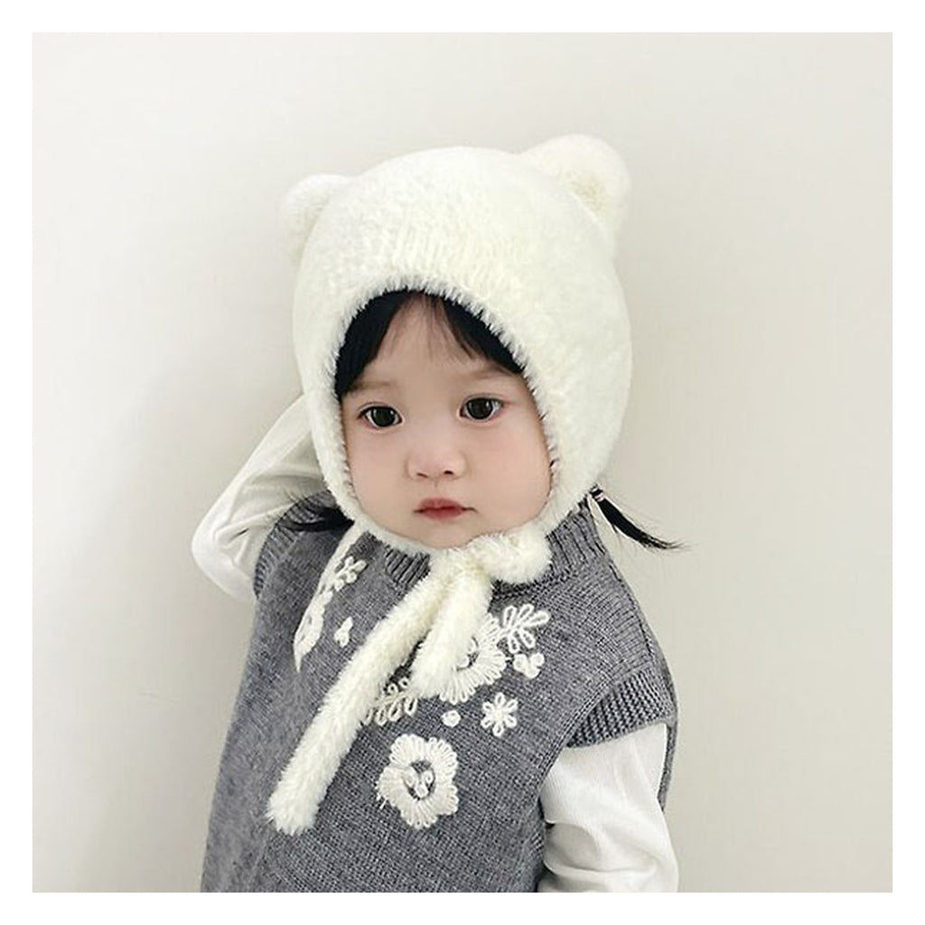 DUDIE しっぽ付きニット帽子 FREE(46-50cm)