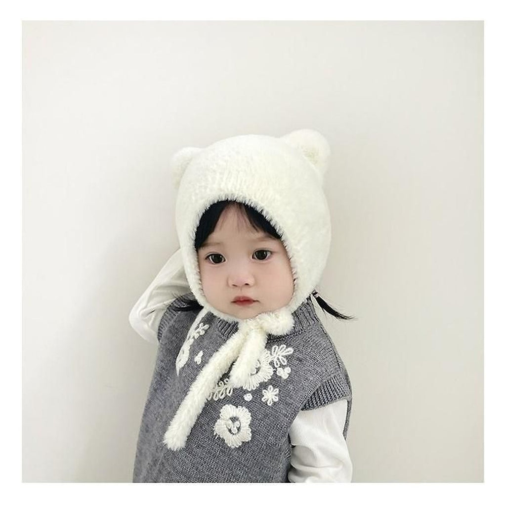 DUDIE しっぽ付きニット帽子 FREE(46-50cm)