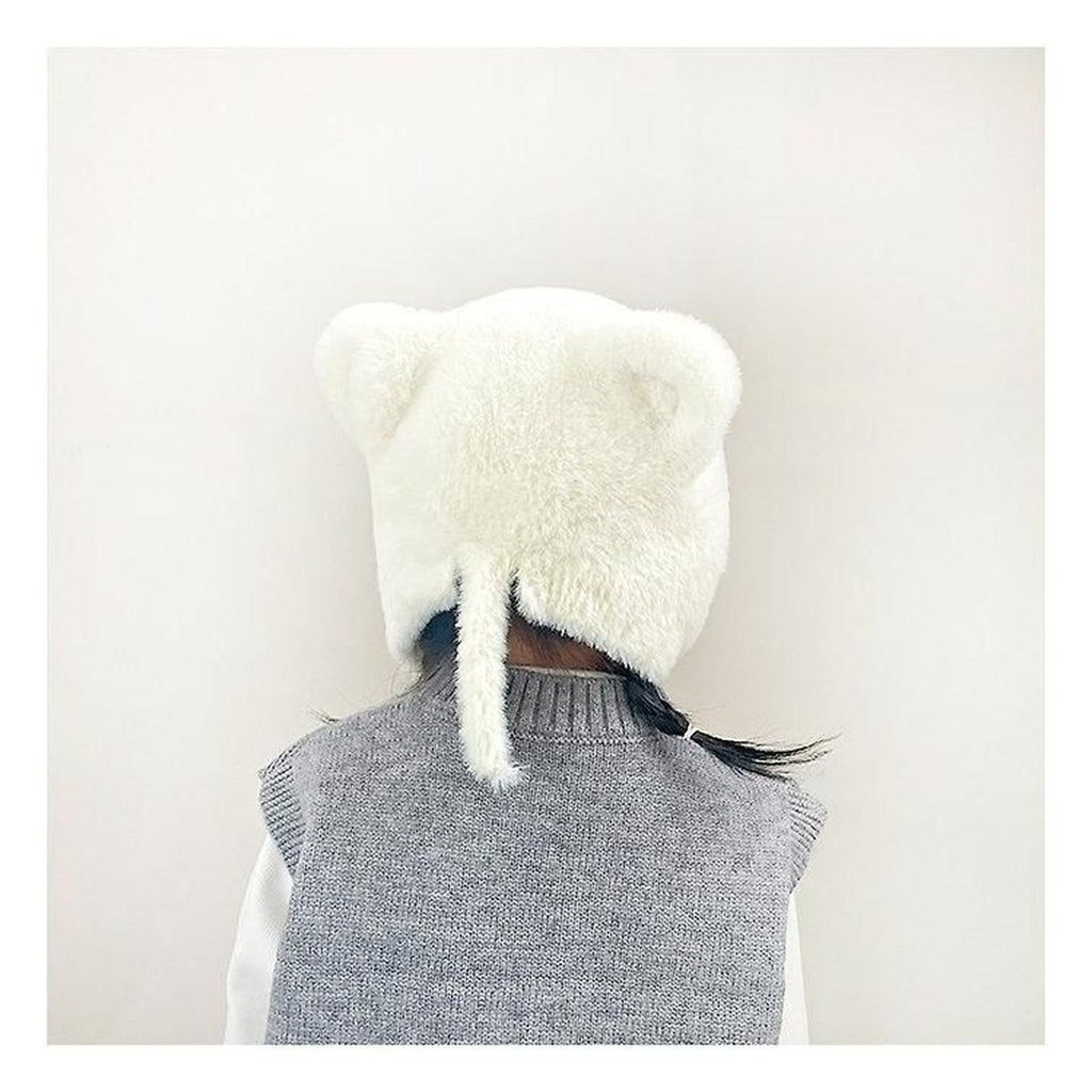DUDIE しっぽ付きニット帽子 FREE(46-50cm)