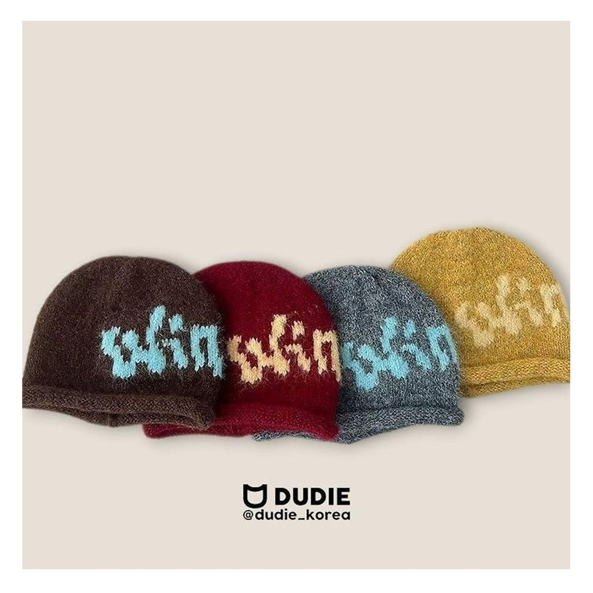 DUDIE ウィンロールアップビーニー FREE(50-54cm)