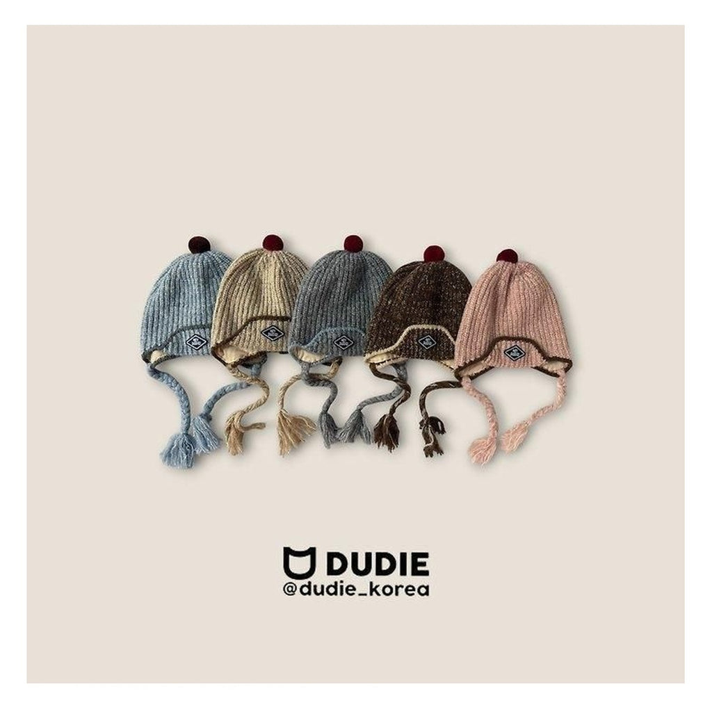 DUDIE ポンポン耳当てビーニー FREE(50-54cm)