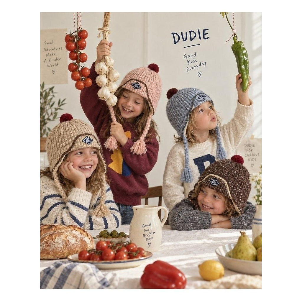 DUDIE ポンポン耳当てビーニー FREE(50-54cm)