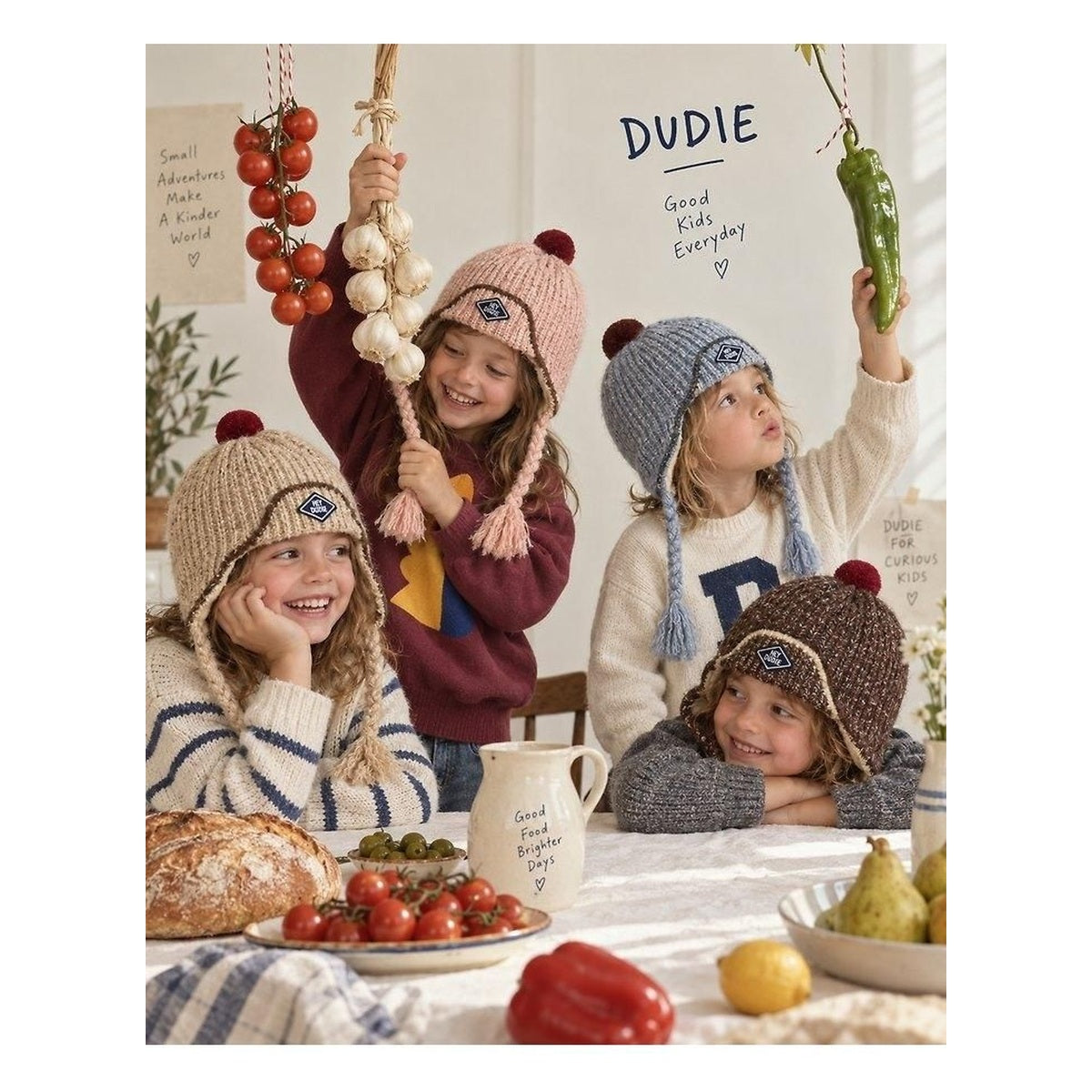 DUDIE ポンポン耳当てビーニー FREE(50-54cm)